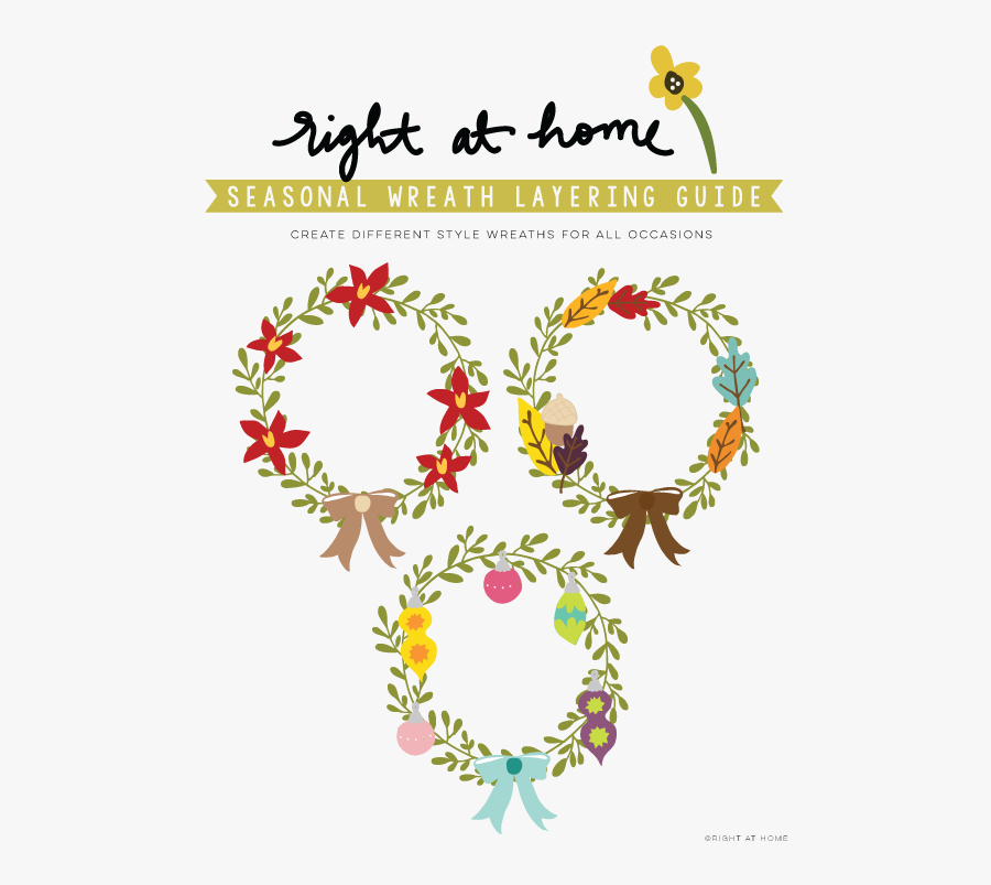 Seasonsal Wreath Layering Guide Pg 2 - Right At Home Seasonal Wreath Dies, Transparent Clipart