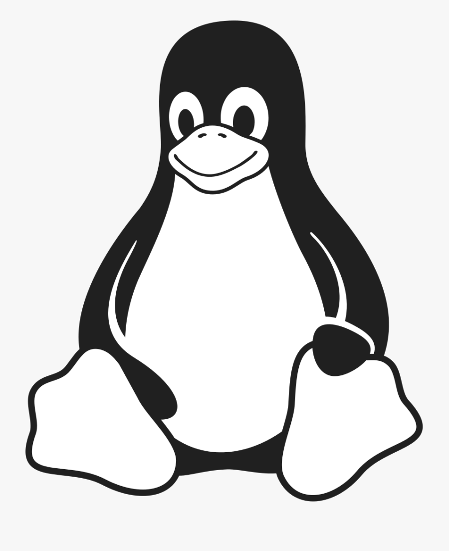Flightless Bird,penguin,bird,line Art,clip Art,black - Linux Logo, Transparent Clipart