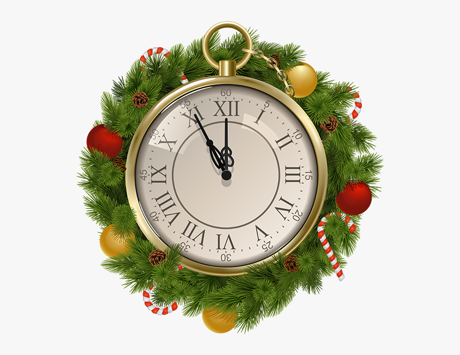 2019 New Year Snowy Clock Png Clip Art New Year S Eve - Christmas Clock Png, Transparent Clipart