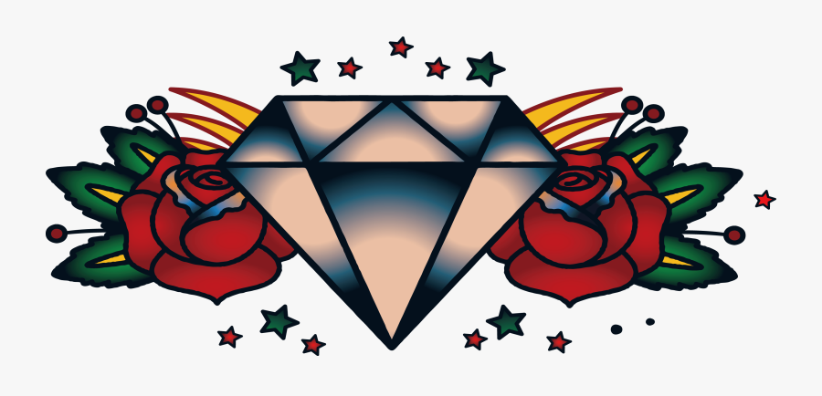 Old School Tattoo Diamond Polynesia Beautiful Diamonds - Neo Tattoo Traditional Design, Transparent Clipart