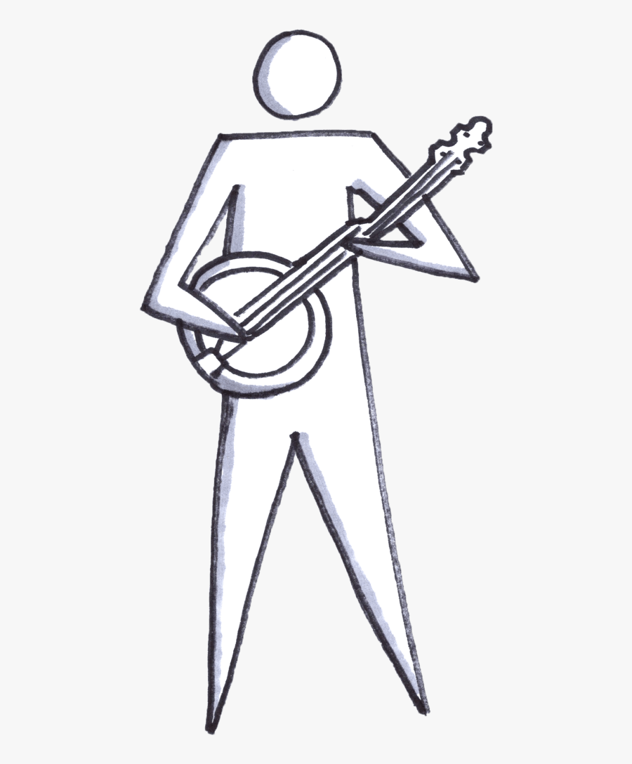 Somebody Playing The Banjo - Sketch, Transparent Clipart