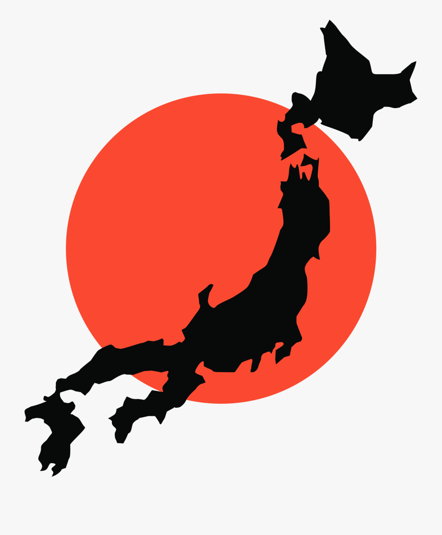 Japan Map Silhouette, Transparent Clipart