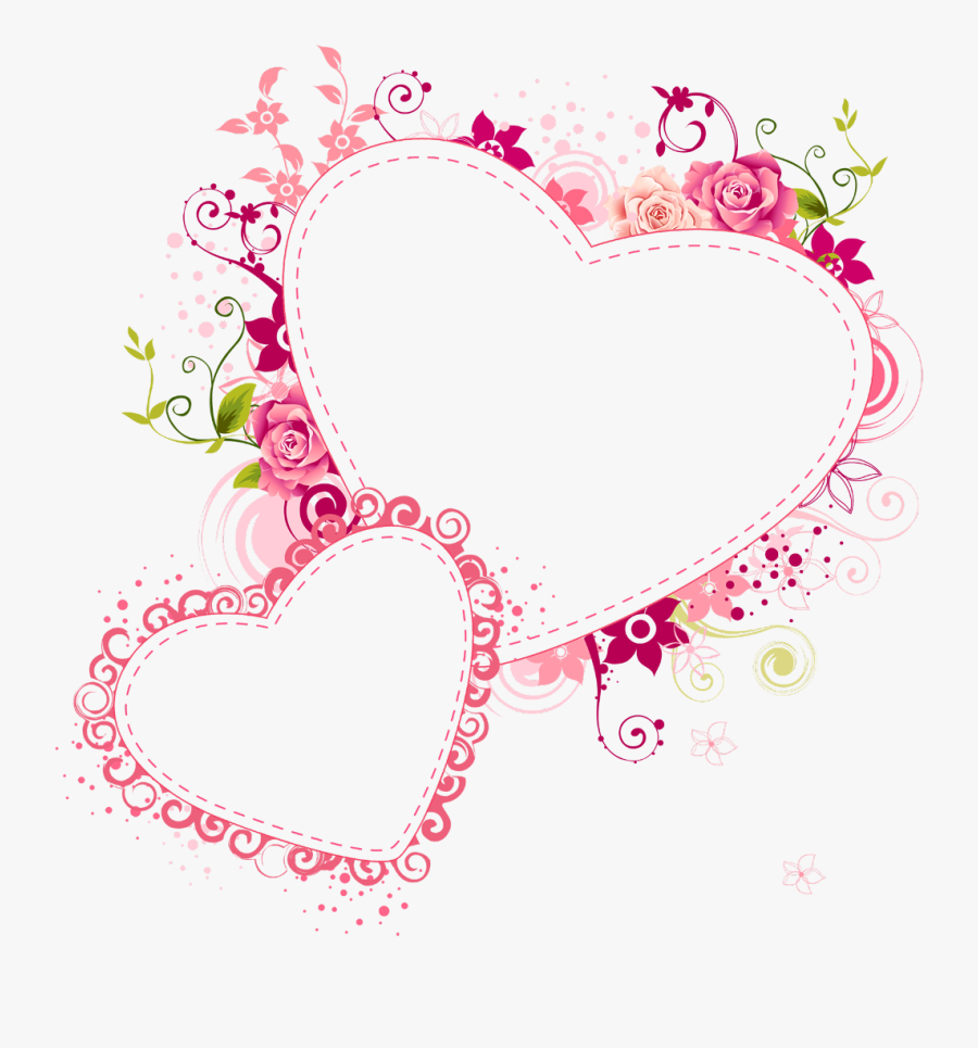 Transparent Valentine Borders Clipart - Transparent Background Heart Frame, Transparent Clipart