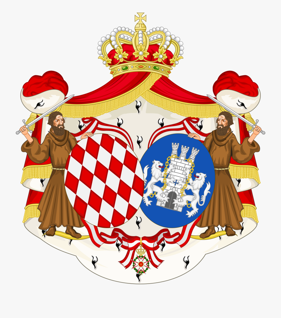 Coat Of Arms Of Grace, Princess Of Monaco - Monaco Royal Coat Of Arms, Transparent Clipart
