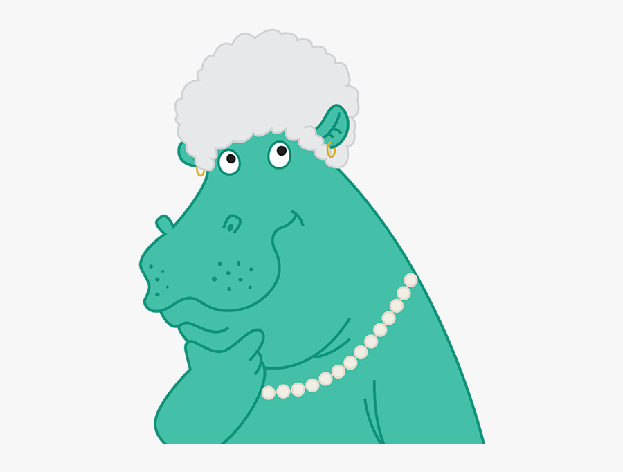 Hippo-grandma - Cartoon, Transparent Clipart