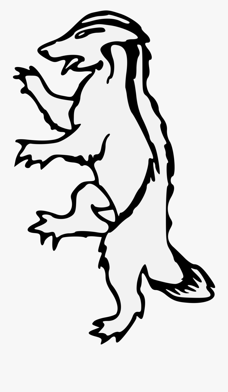 Rampant Badger, Transparent Clipart