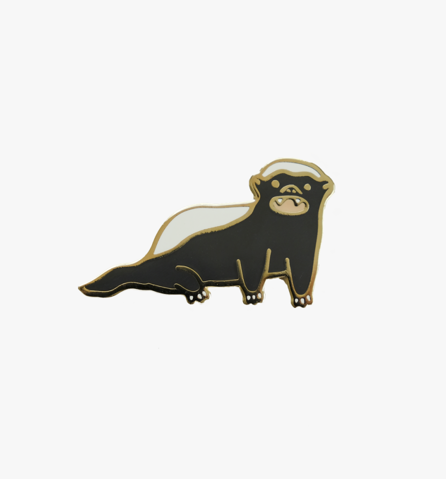 Honey Badger Pin - Ferret, Transparent Clipart