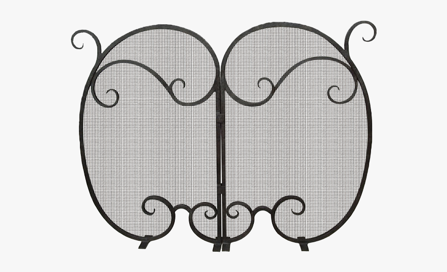 Custom Fireplace Screen Wrought Iron Scroll Design - Drawing, Transparent Clipart