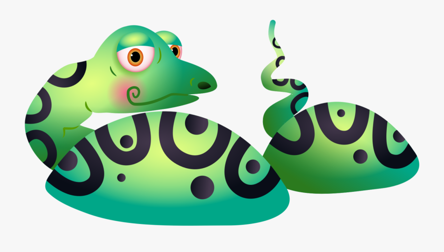 Reptile,vertebrate,frog - Snake In A Lake Cartoon, Transparent Clipart