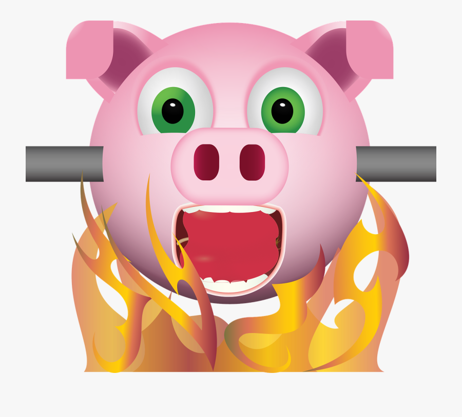 Graphic, Pig On Spit, Emoji, Emoticon, Smiley - Spit Roast Emoji, Transparent Clipart