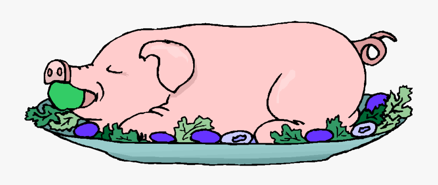 Roast Pig With Apple, Transparent Clipart