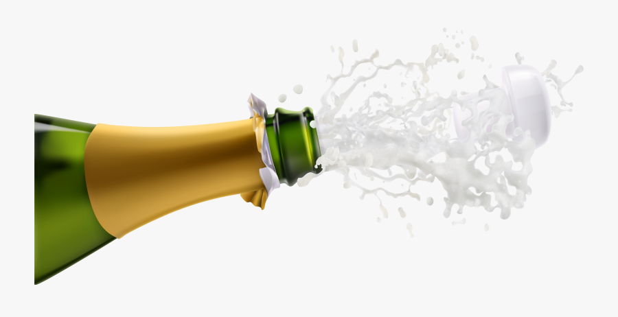 Transparent Champagne Bottle Png - Champagne Explosion Png, Transparent Clipart