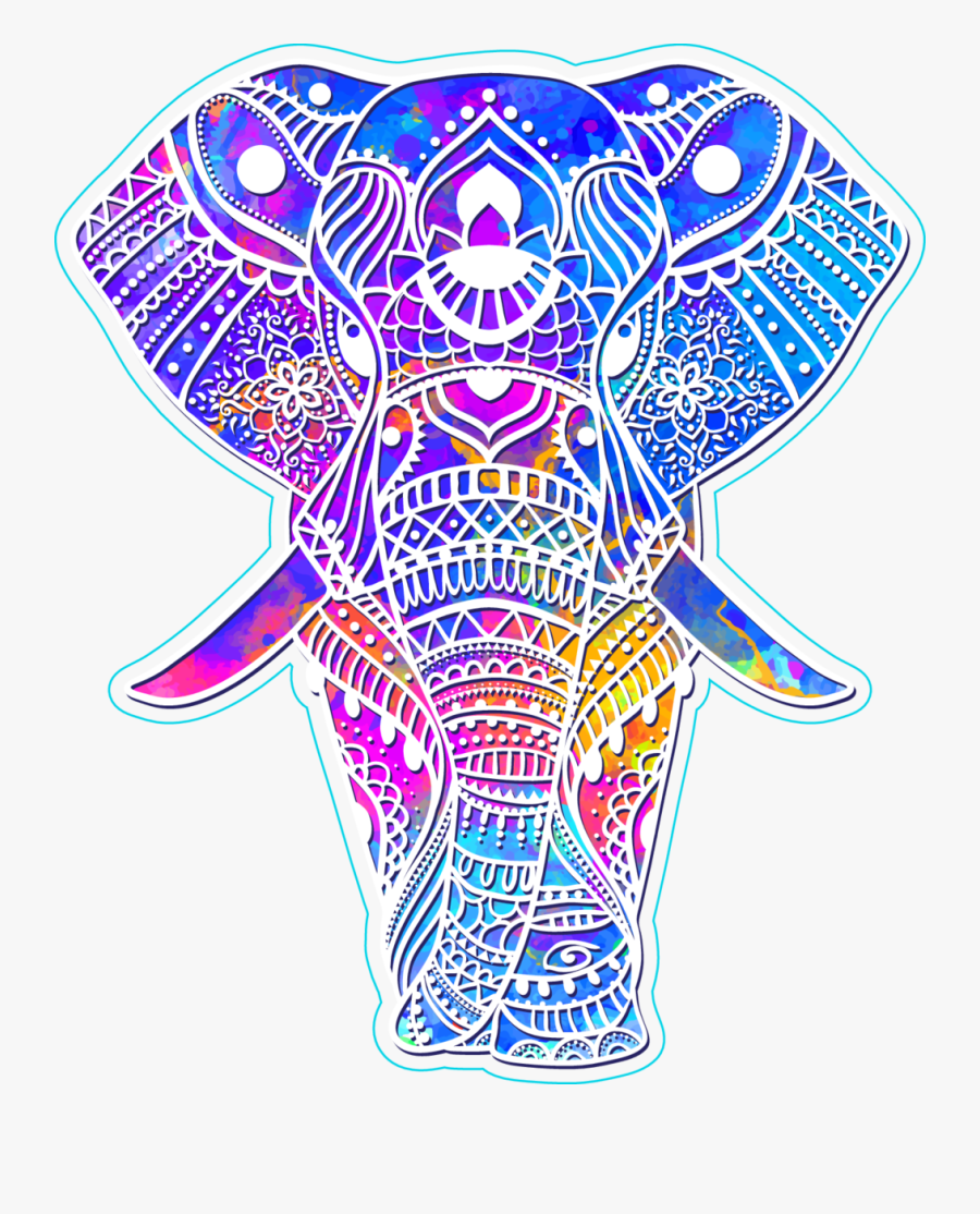Elephant Clipart Tribal - Elephant Design In Color, Transparent Clipart