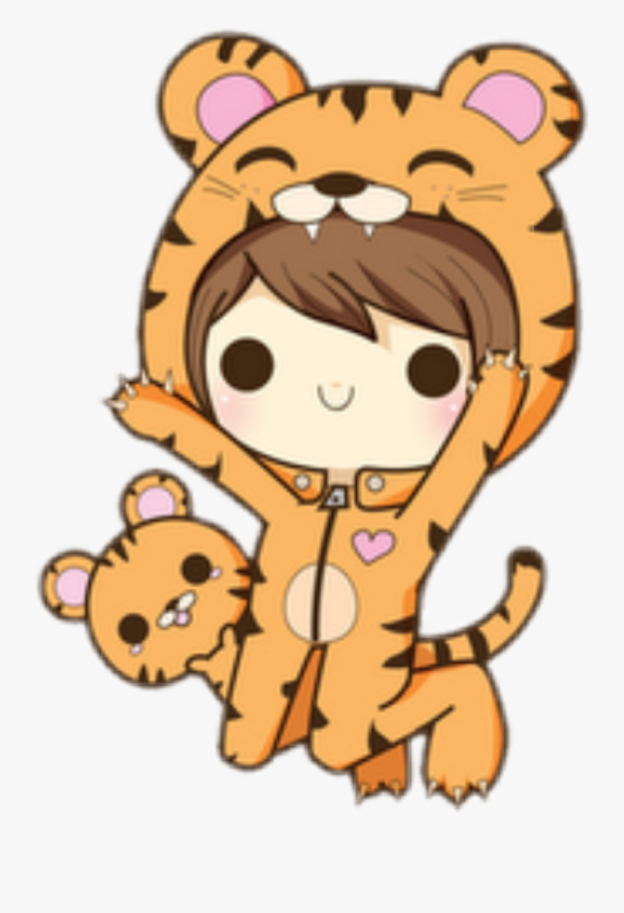 #chibi #tiger #chinitiger #tigeronesie #onesie #happy#freetoedit, Transparent Clipart