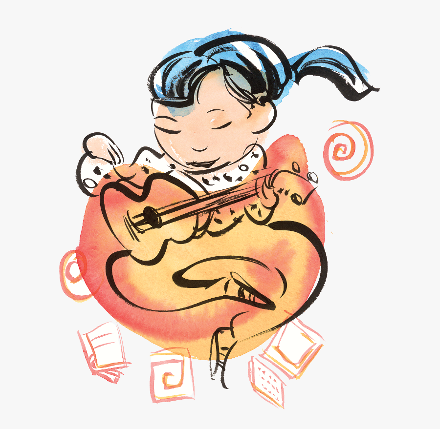 Girl Playing Guitar - End Of Summer Library Program, Transparent Clipart