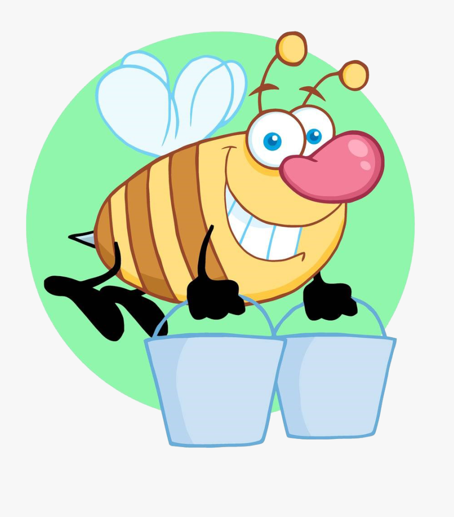 Worker Bee Clip Art - Пчела С Ведром, Transparent Clipart