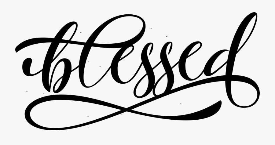 Blessed In Calligraphy, Transparent Clipart