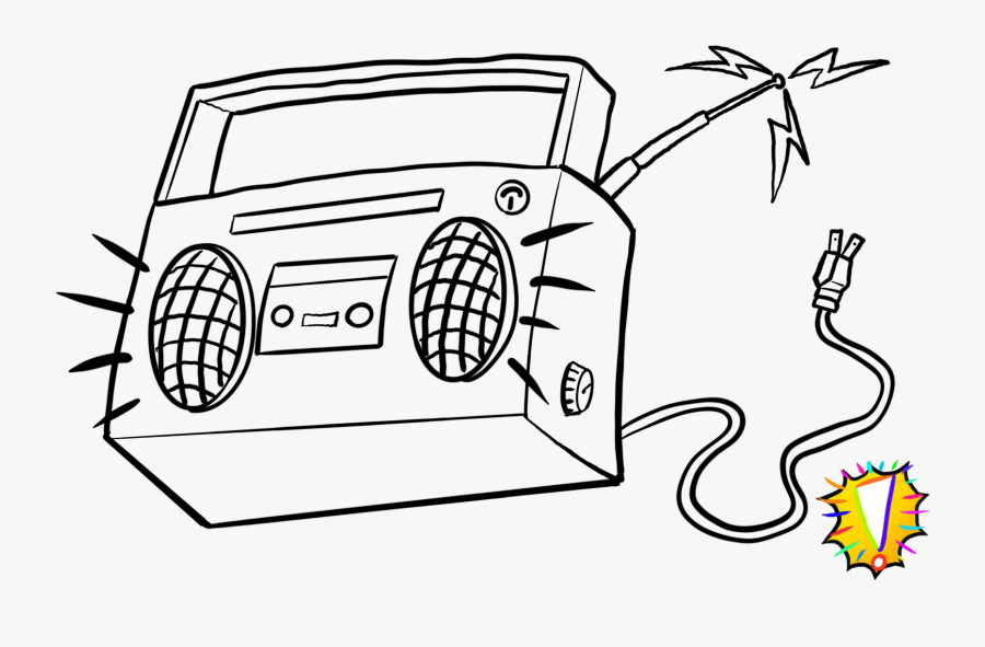 Transparent Boombox Png - Boombox Doodle, Transparent Clipart