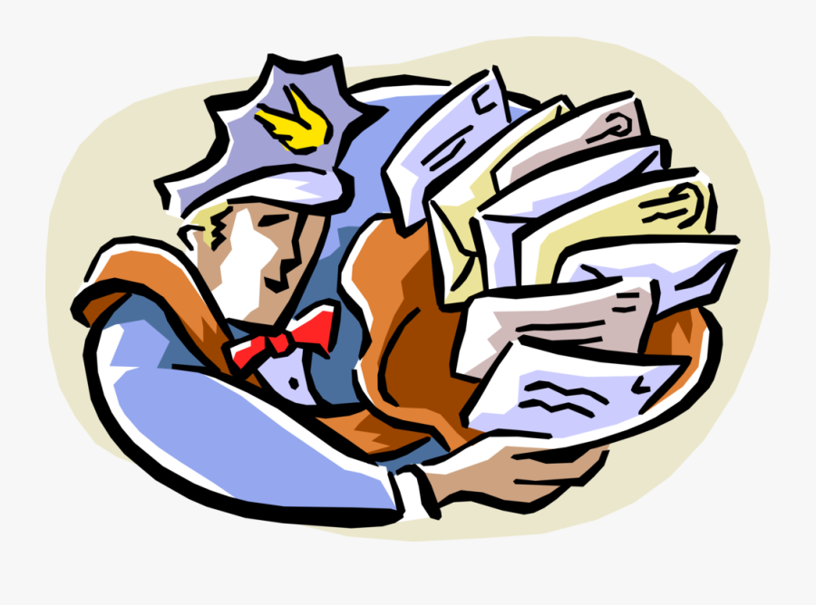 Vector Illustration Of Post Office Mailman Delivers, Transparent Clipart