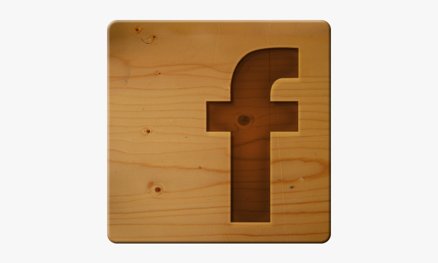 Facebook Icon Wood, Transparent Clipart