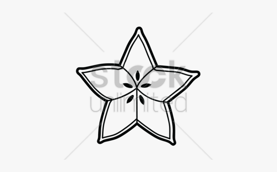 Clipart Black And White Starfruit, Transparent Clipart