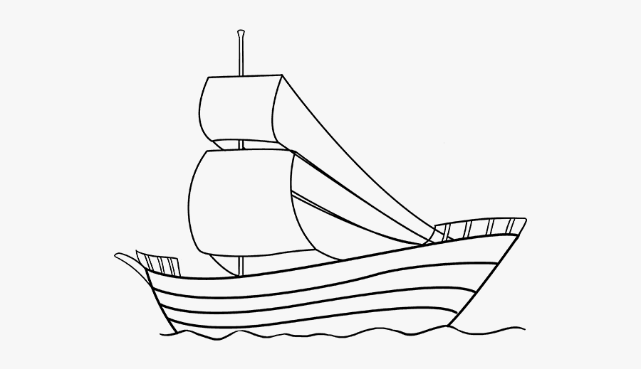 Draw A Mayflower Ship - Pirate Ship Easy To Draw, Transparent Clipart