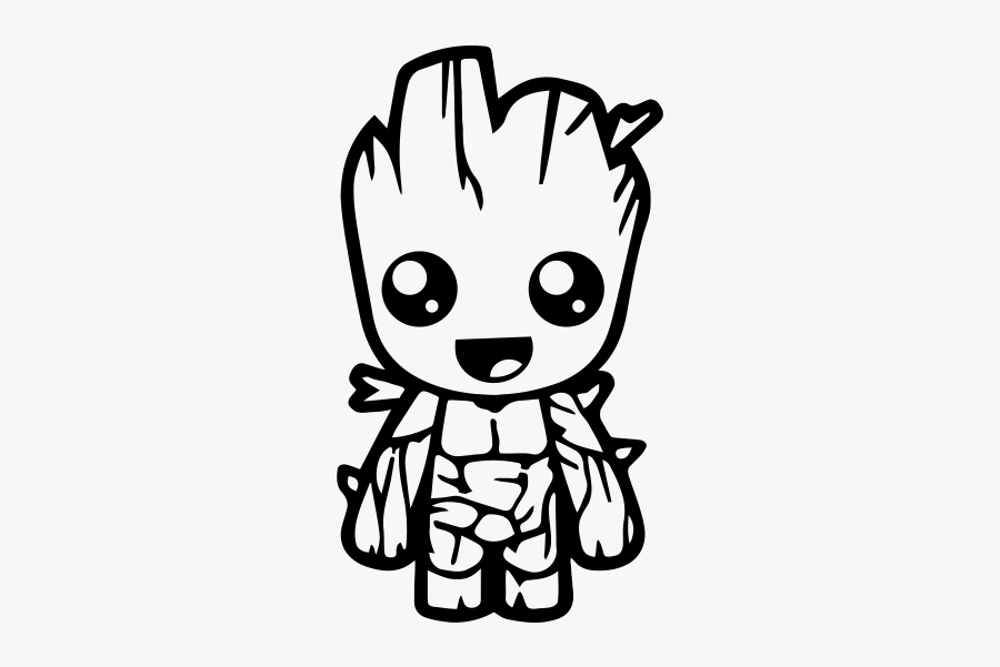 Download Groot Black And White Free Transparent Clipart Clipartkey