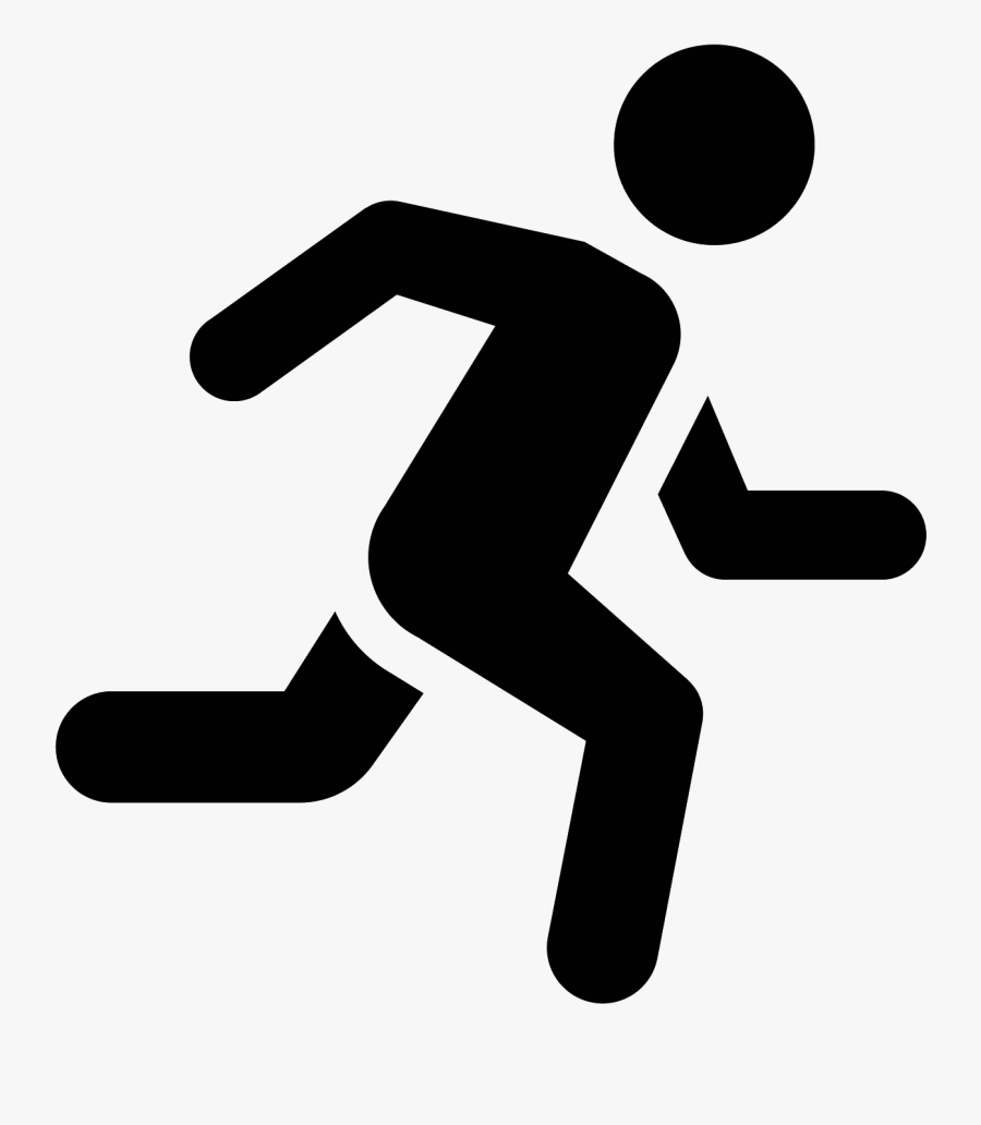 Computer Icons Running Man Clip Art - Running Black And White, Transparent Clipart