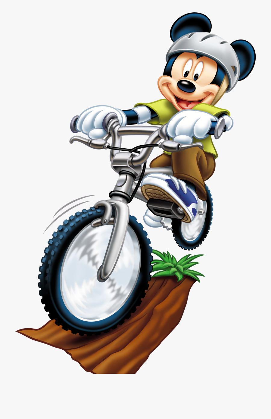 Mickey Mouse Mountain Biking, Transparent Clipart
