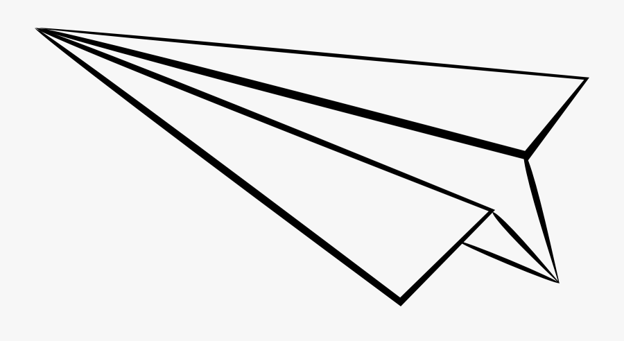 Paper Airplane Clipart - Line Art, Transparent Clipart