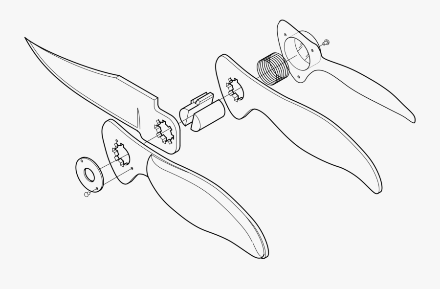 Pocket Knife - Pocket Knife Exploded View, Transparent Clipart