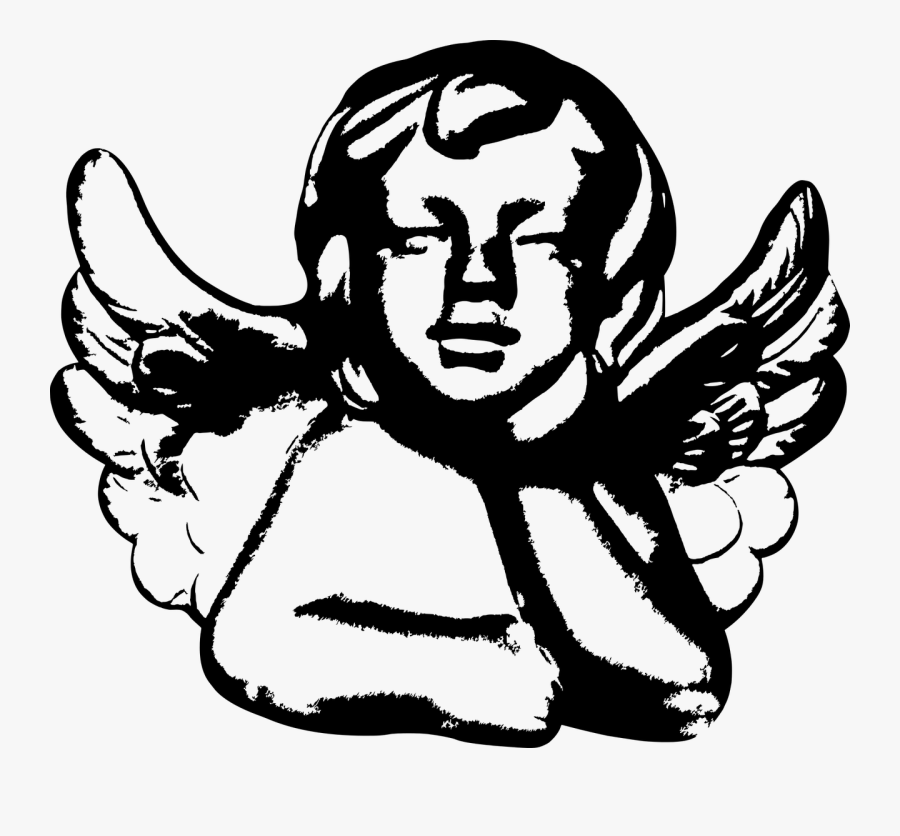 Cherub Angel Silhouette, Transparent Clipart