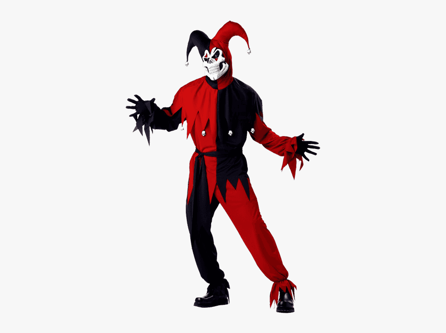 California Costume Men"s Adult- Red Evil Jester - Joker Costume Red And Black, Transparent Clipart