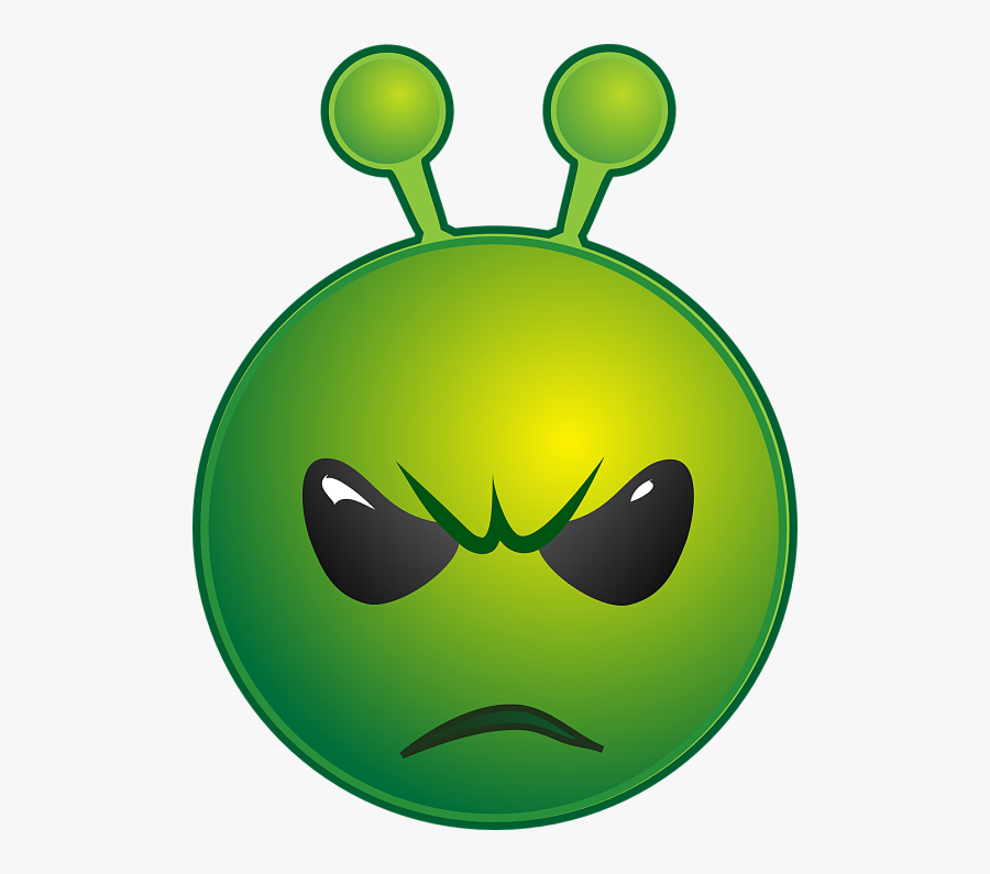 Smiley Alien Sad, Transparent Clipart