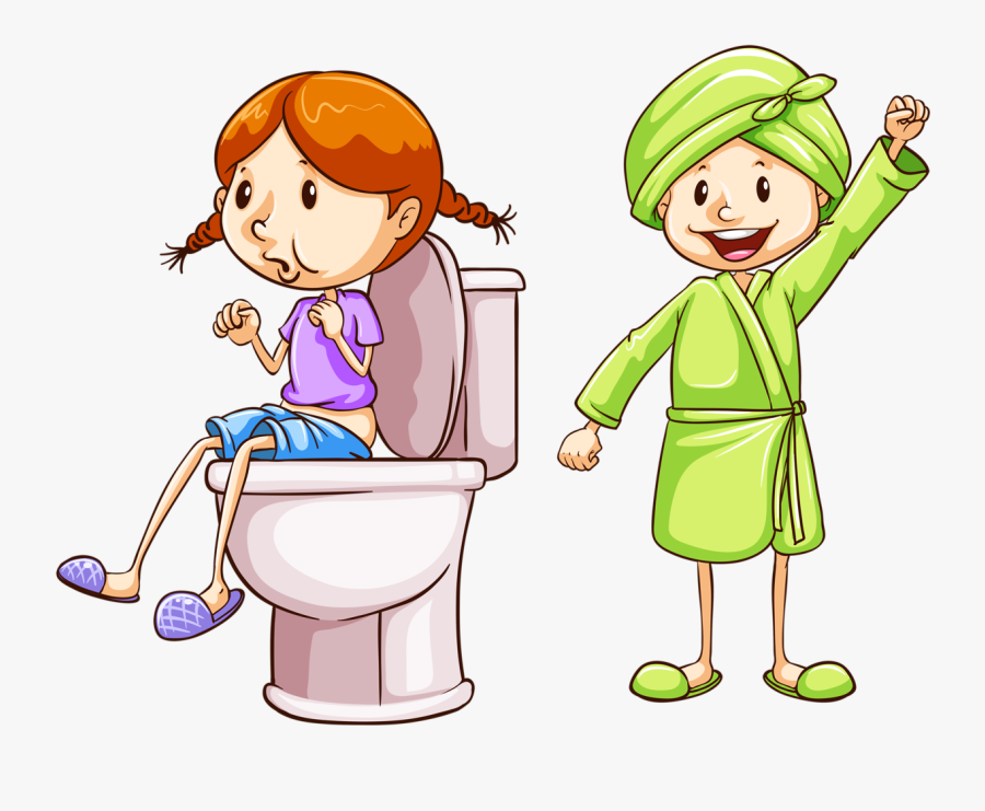 Tubes Enfants - Girl On The Toilet Clipart, Transparent Clipart