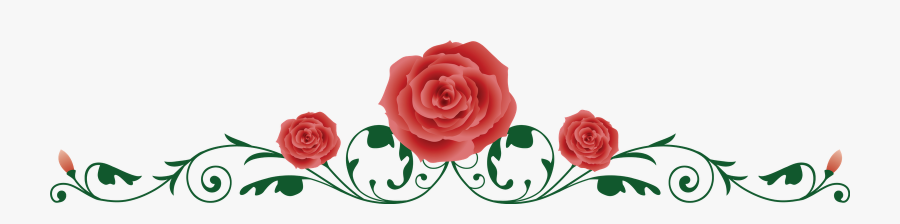 Rose Vine Border - Horizontal Rose, Transparent Clipart