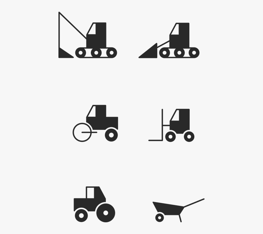 Pictogram, Vehicles, Site, Work, Bulldozer, Tractor - Pictogramme Travaux Public, Transparent Clipart
