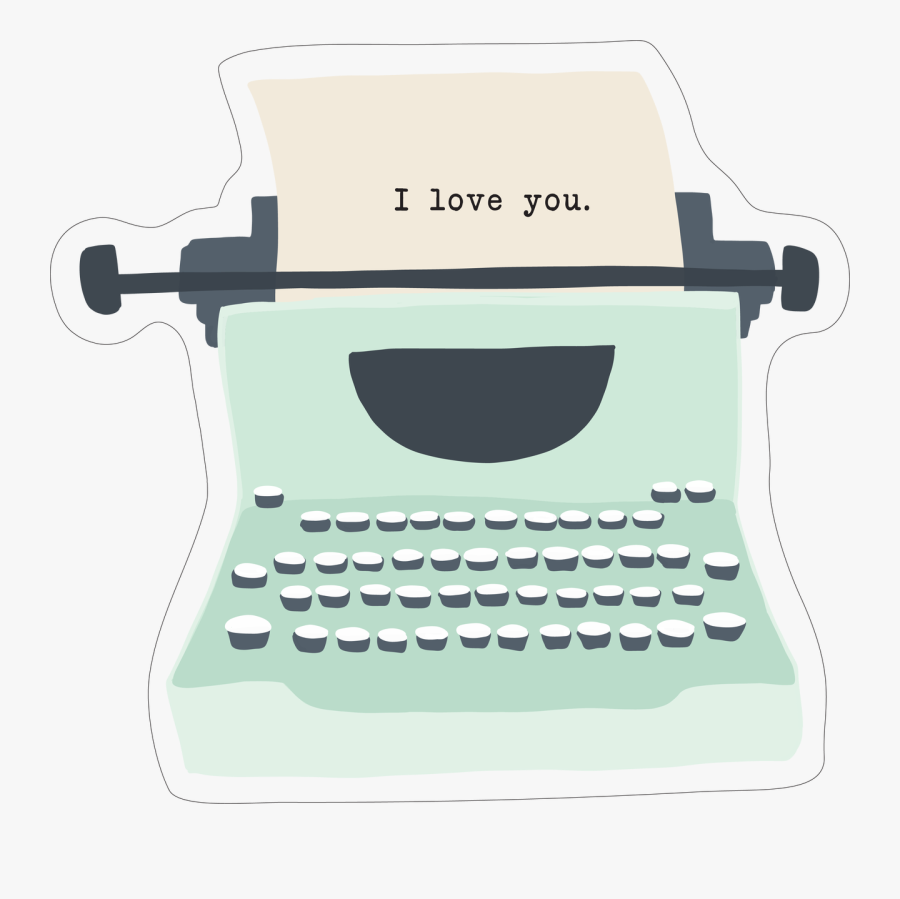 You & Me Typewriter Print & Cut File, Transparent Clipart