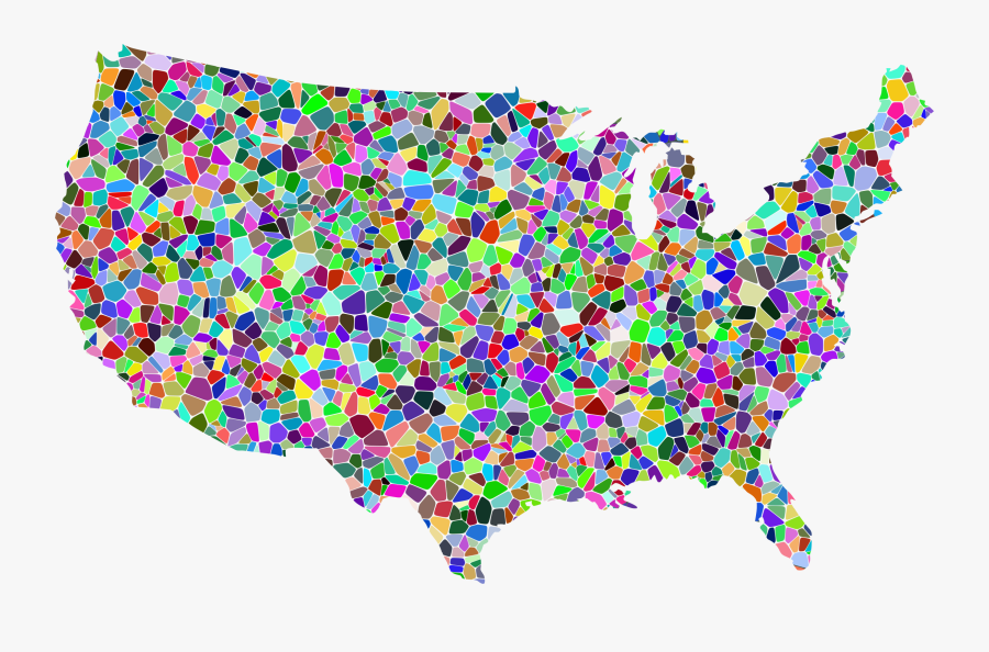 Prismatic Tiled United States Map Clip Arts - Political Map Of Usa 2012, Transparent Clipart