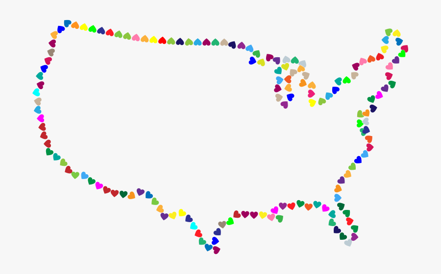 Us States 4 Colors, Transparent Clipart