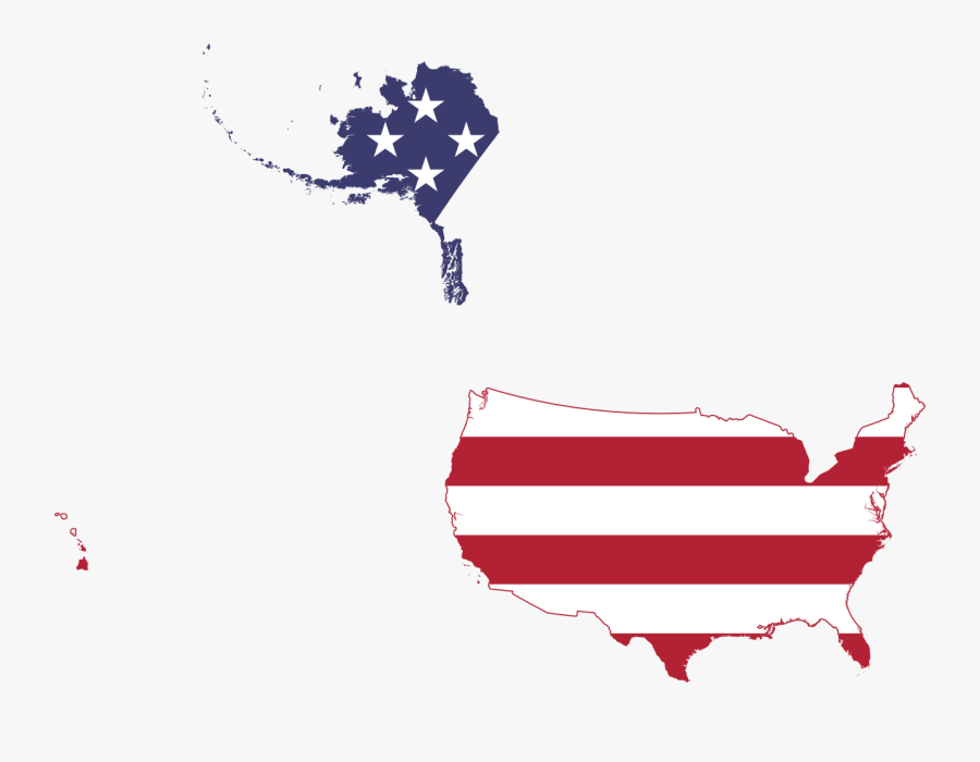 Flag Map Of United States 50 States, Transparent Clipart