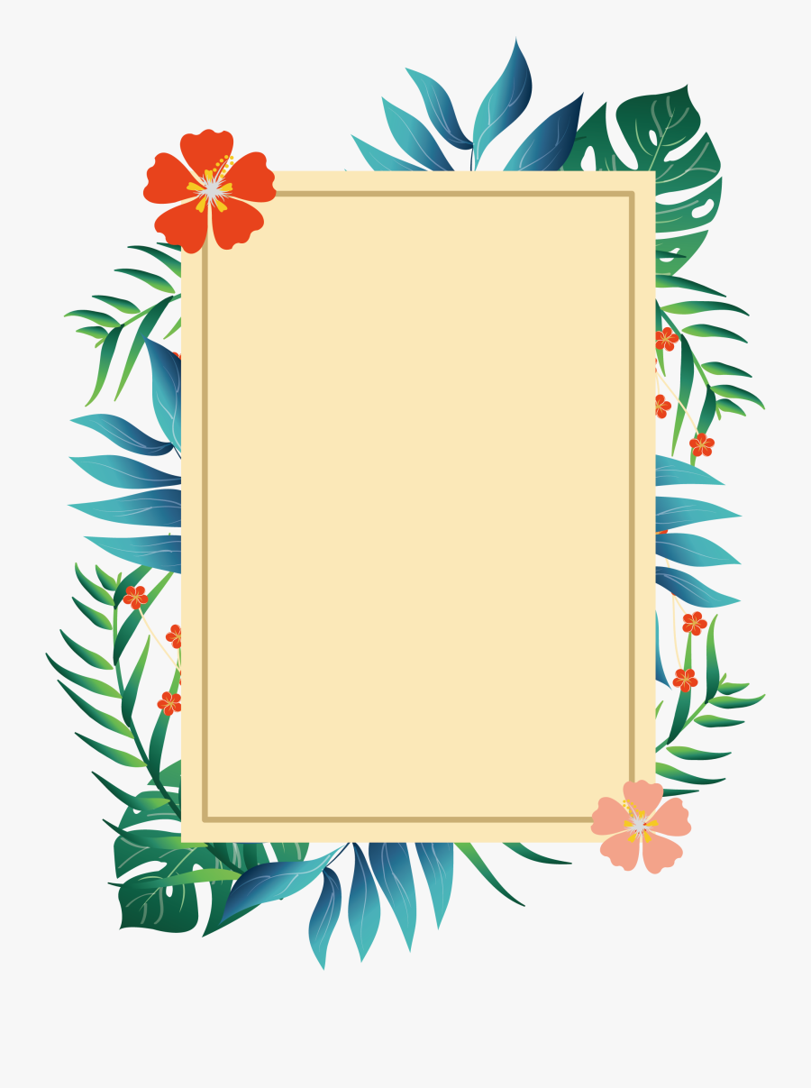 Picture Plant Romantic Summer Poster Frame Borders - Transparent Background Summer Borders, Transparent Clipart