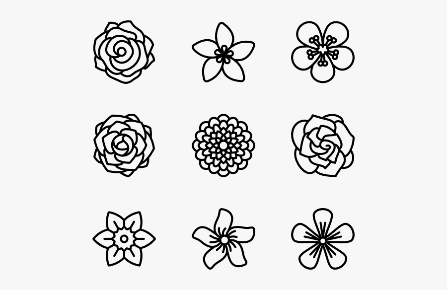 Flowers - Day Of The Dead Flower Black And White, Transparent Clipart