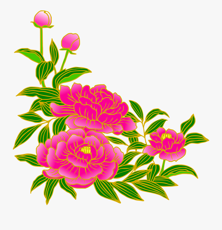 Transparent Background Hot Pink Flowers Clipart, Transparent Clipart