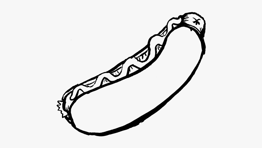 Hotdog Black And White Png, Transparent Clipart