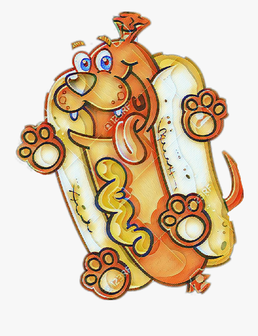 #stickers #hotdog #food #cartoon - Hot Dogs Locos Caricatura, Transparent Clipart