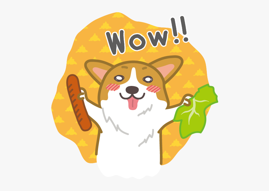 Hot Dog Corgi Messages Sticker - Wow Pet Clipart, Transparent Clipart
