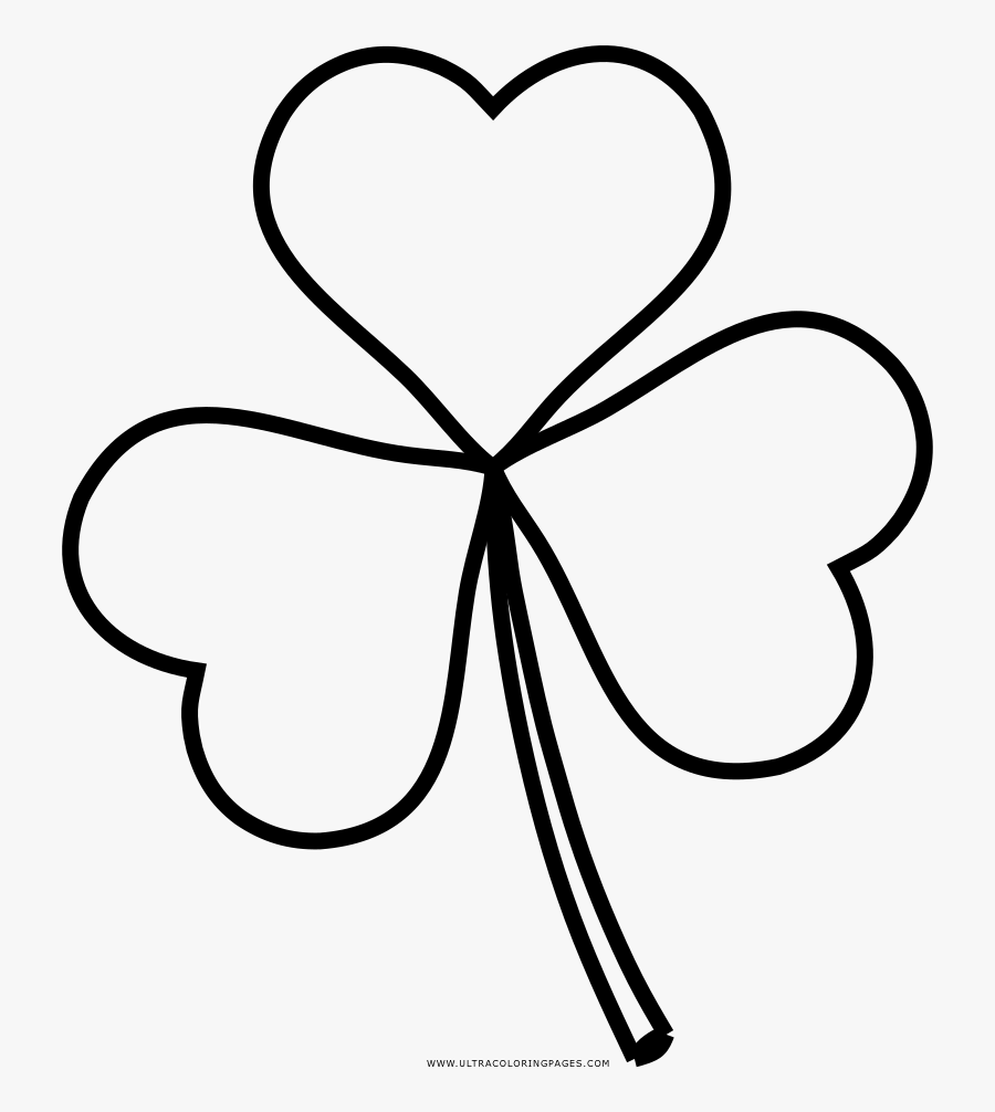 Shamrock Coloring Page - Dibujos Para Colorear De Trebol, Transparent Clipart