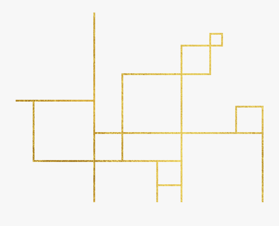 Geometric Gold Cubism - Plan, Transparent Clipart