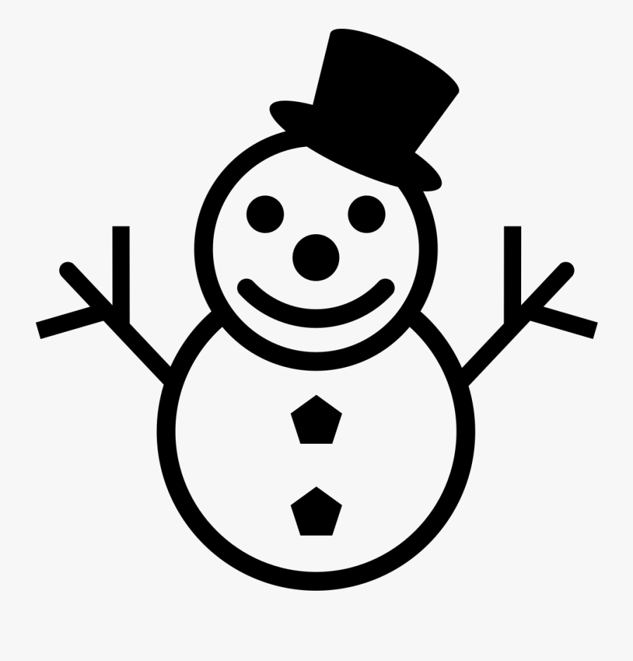 Transparent Snowman Emoji Png - Snowman Black And White Emoji, Transparent Clipart